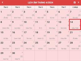 ảnh chụp màn hình cáp gà đá theo ngày âm lịch