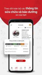 giao diện app bảo trì xe tay ga uy tín tại đà nẵng