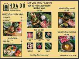 giao diện app bún bò thố đá hoa dó - gà nướng hoa dó & coffe