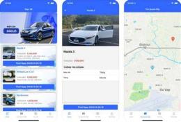 giao diện app cho thuê xe tay ga tại đà nẵng