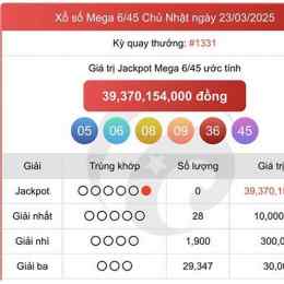 kết quả vietlott 6/45 gần đây 2026