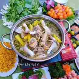 lẩu gà nấm thanh đạm