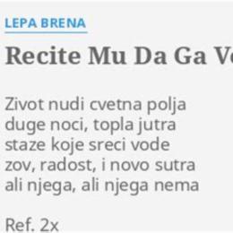 recite mu da ga volim tekst