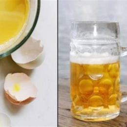 trắng da bằng bia và trứng gà