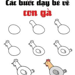 vẽ gà đá